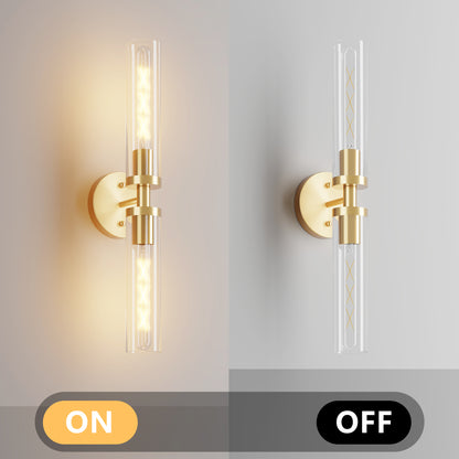 Gold Wall Light with Clear Glass, Set of 2 - view 5