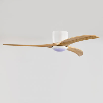 52" Matte White Solid Wood Ceiling Fan with Light & Remote - view 19