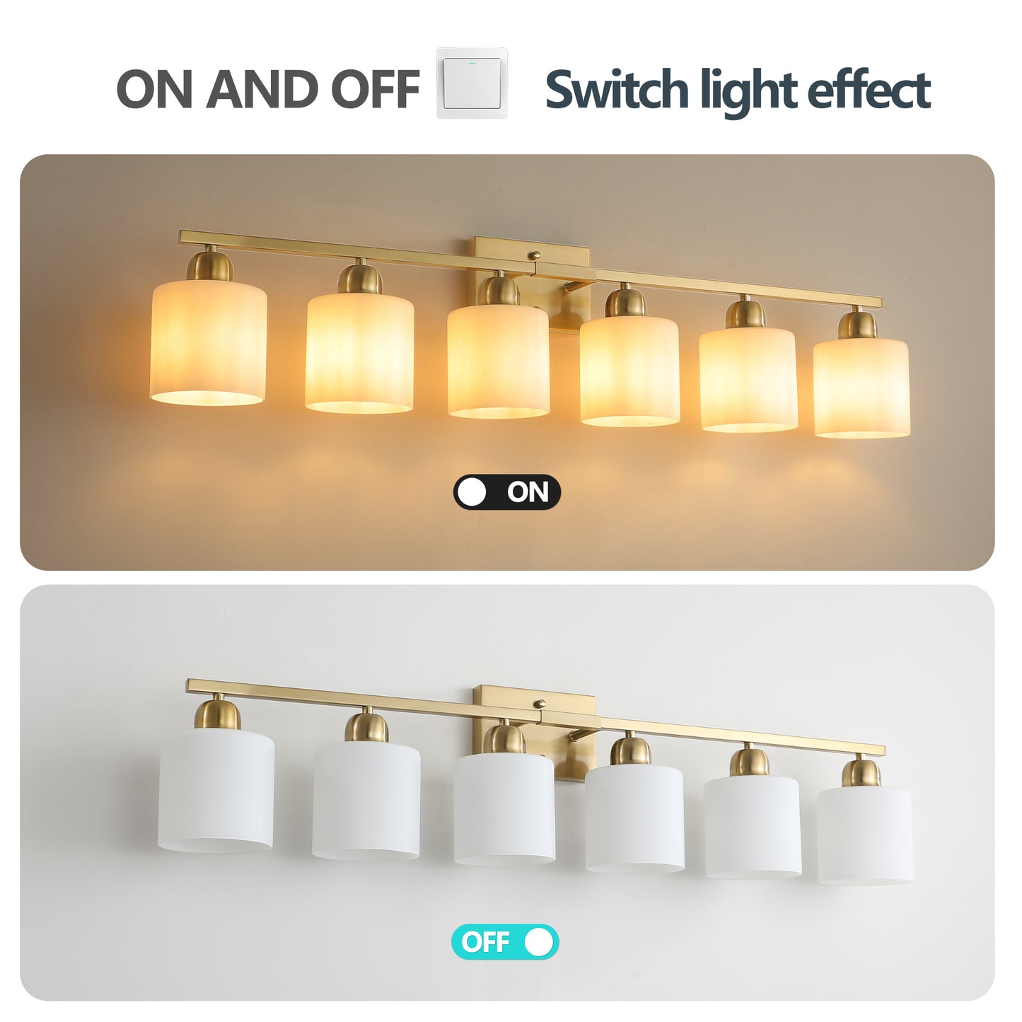 38" 6-Light Brushed Gold Vanity Wall Light - view 6