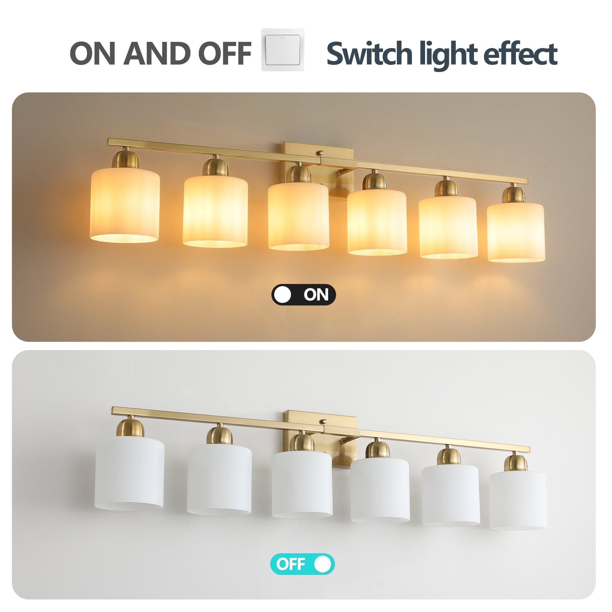 38" 6-Light Brushed Gold Vanity Wall Light - view 6