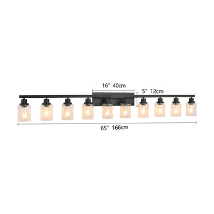 65" 10-Light Matte Black Vanity Light - view 9