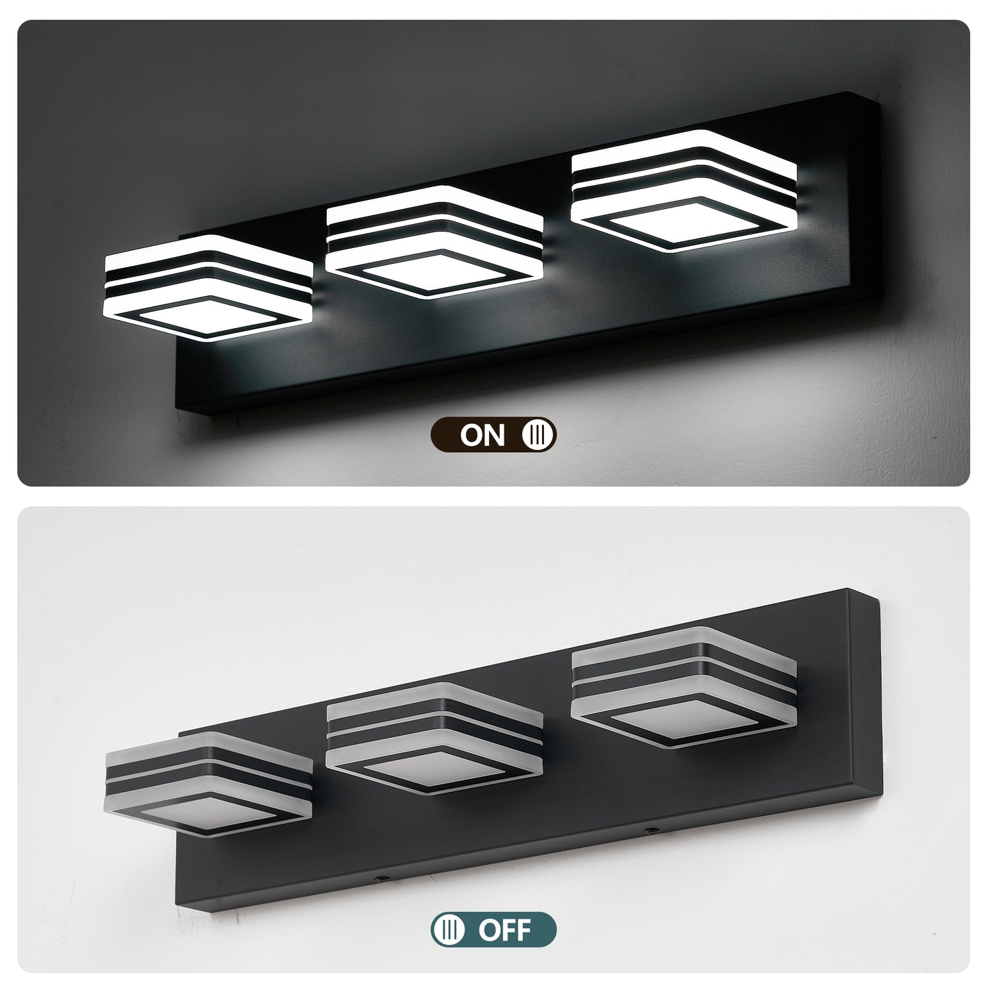 3-Light Matte Black Up & Down LED Vanity Wall Light - view 6