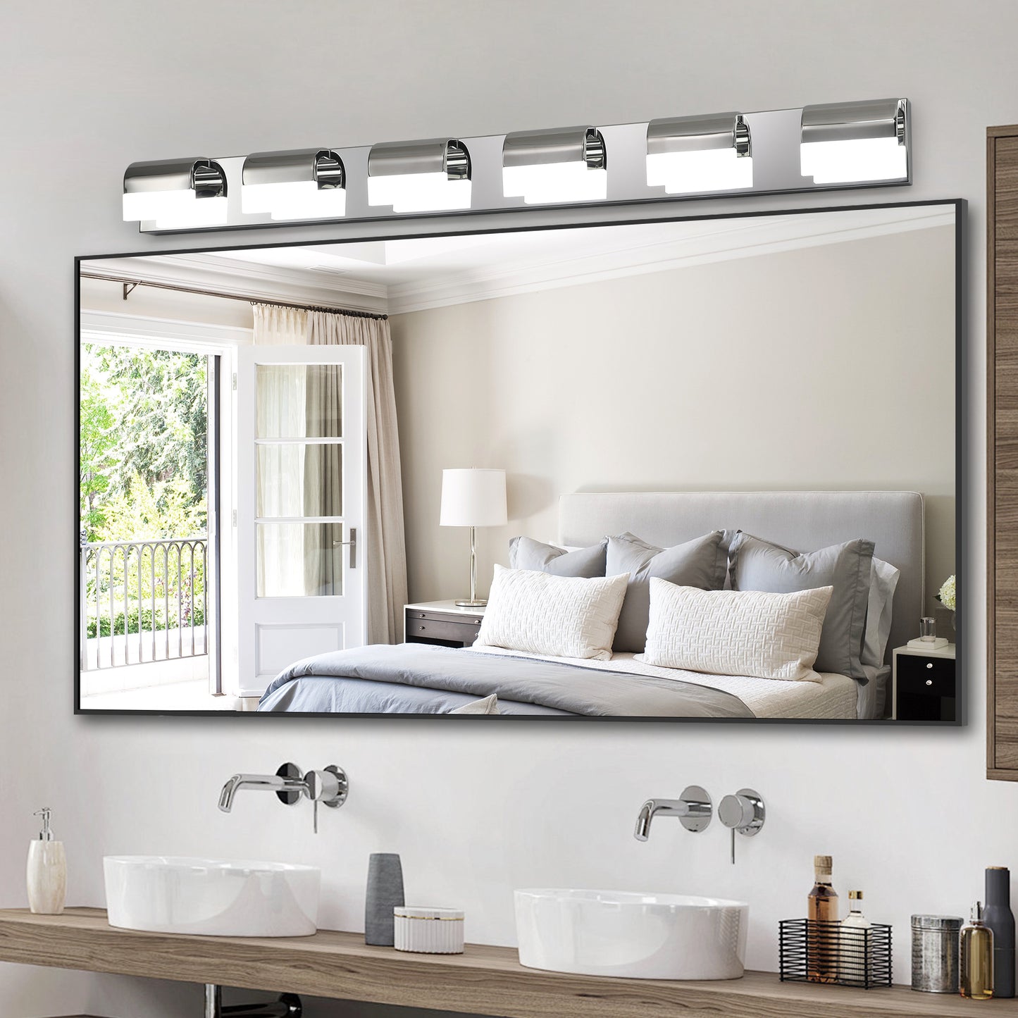 6-Light Chrome LED Bathroom Vanity Light - view 4
