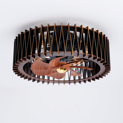 20" Wood Flush Mount Ceiling Fan with Remote - view 19