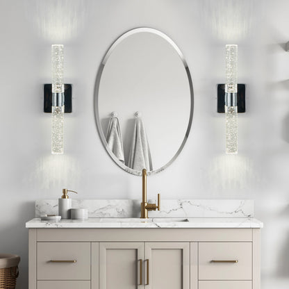 2-Light Chrome Bubble Crystal Wall Light, 17"H - view 5
