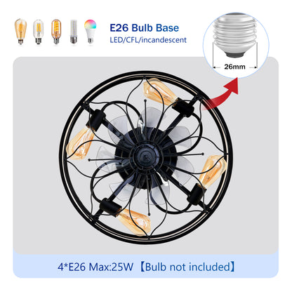 20" Lotus Fabric Bladeless Ceiling Fan with Remote - view 8