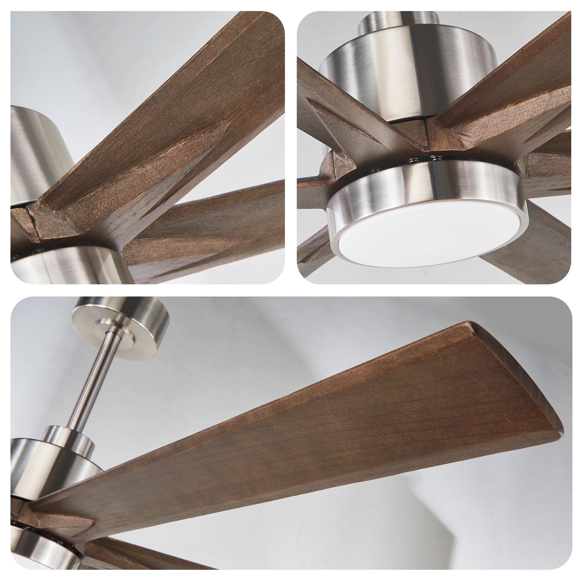 70" Nickel Finish Ceiling Fan with Light - view 16