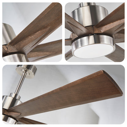 70" Nickel Finish Ceiling Fan with Light - view 16