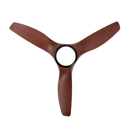 52" Matte Black & Wood Ceiling Fan with Remote - view 19