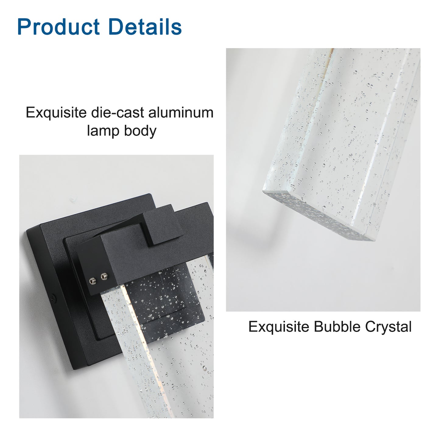 Black Bubble Crystal Outdoor Wall Light, Set of 2 - view 11