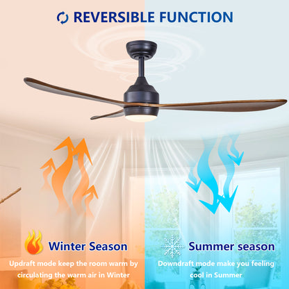 52" Black Reversible Ceiling Fan with Light - view 14