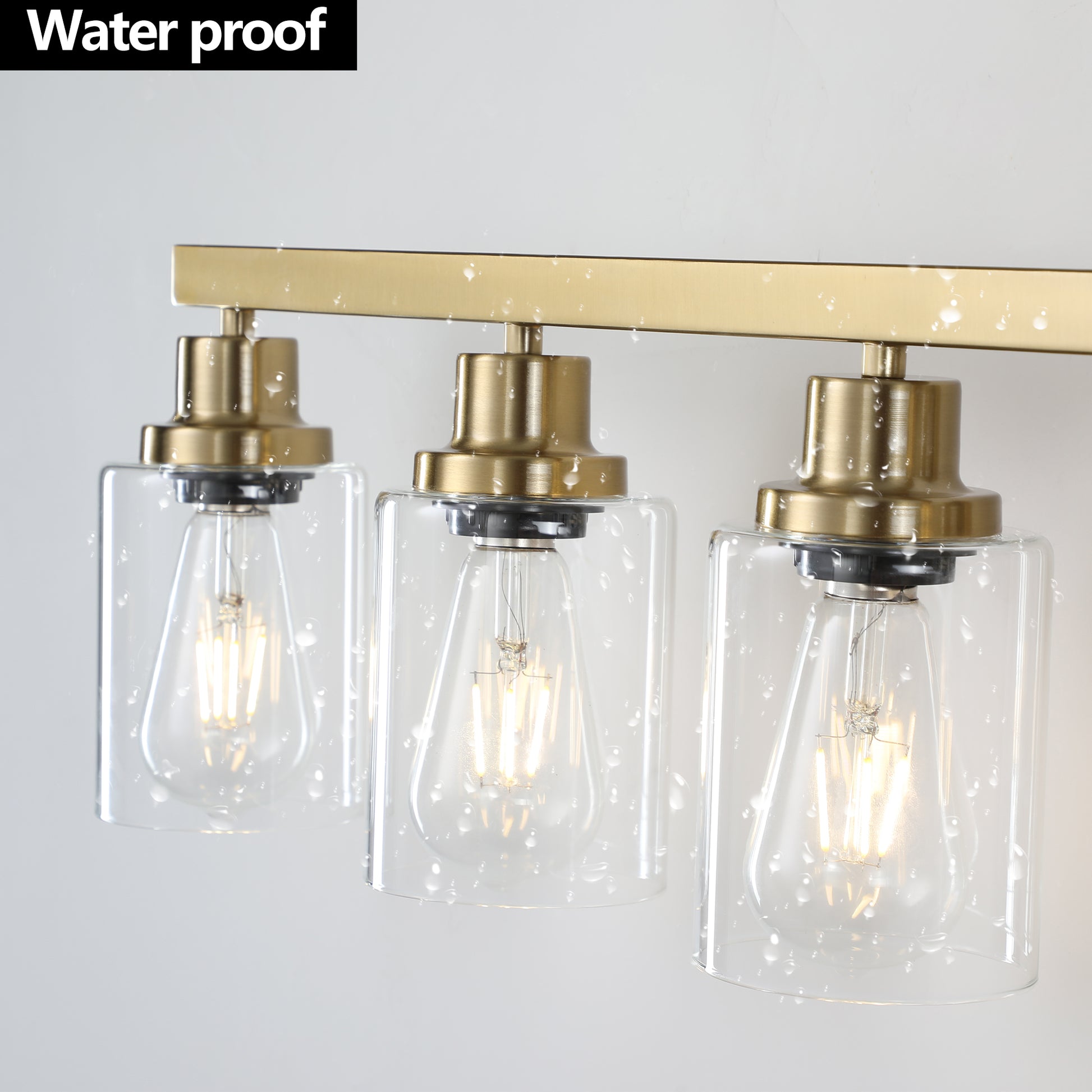 51" 8-Light Gold Vanity Light with Clear Glass - view 7