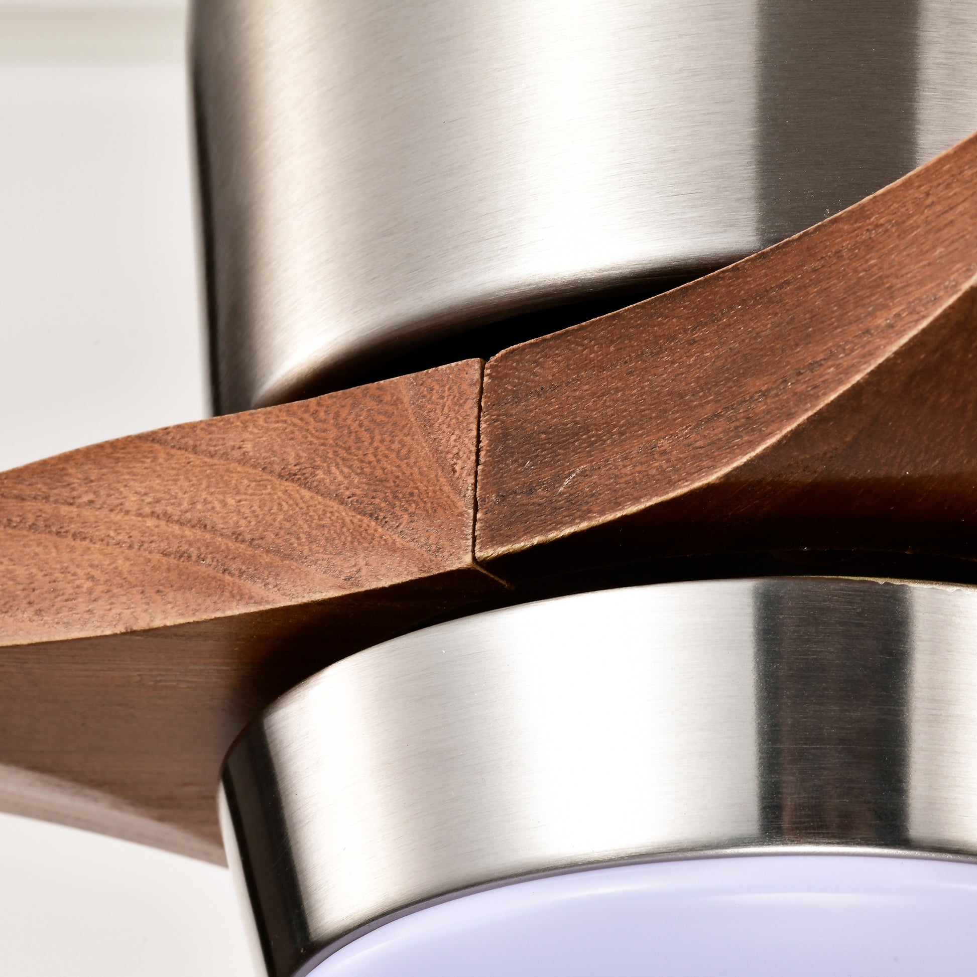 52" Nickel Flush Mount Wood Ceiling Fan with Remote - view 17