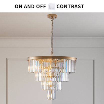 24" 4-Tier Gold Crystal Chandelier - view 6