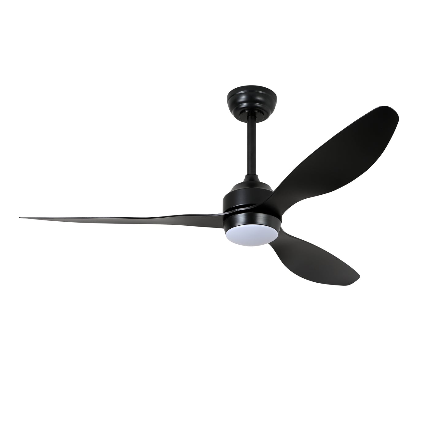 52" Matte Black 3-Blade Ceiling Fan with Light - view 20