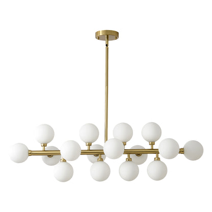 16-Light Gold Farmhouse Pendant Light with Opal Glass - view 14