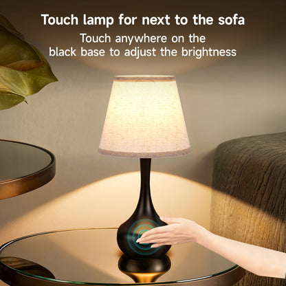 Black Dimmable Bedside Table Lamp, Set of 2 - view 4