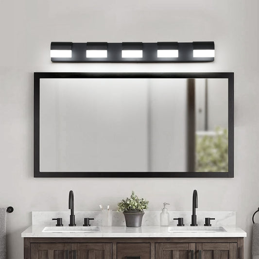 5-Light Modern Black LED Vanity Light