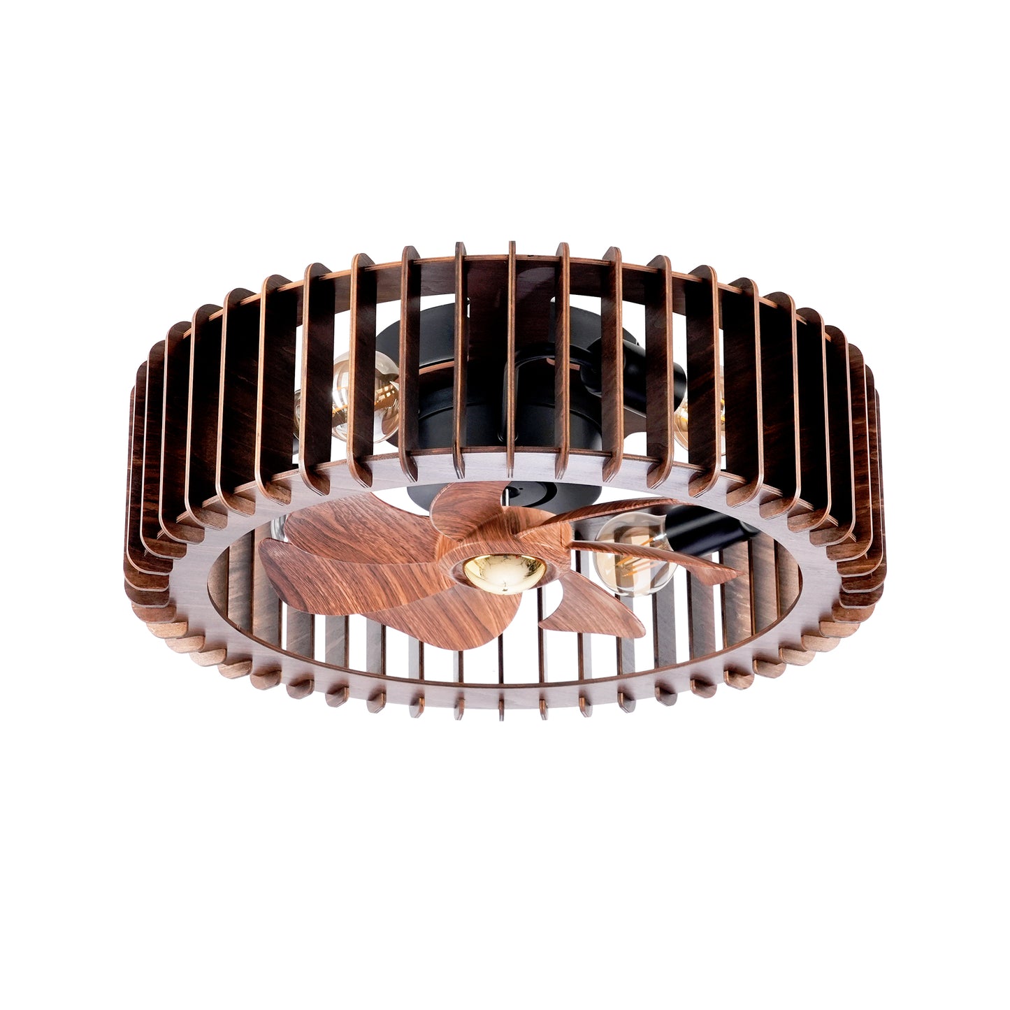 20" Wood Flush Mount Ceiling Fan with Remote - view 17