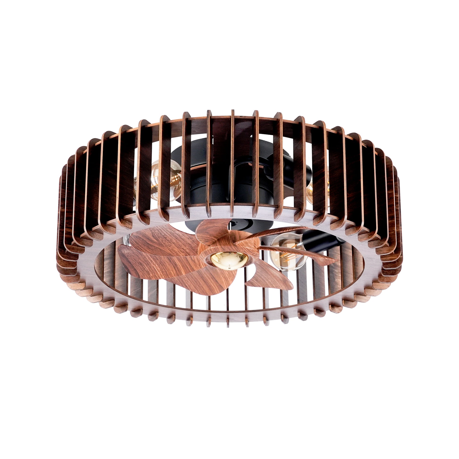 20" Wood Flush Mount Ceiling Fan with Remote - view 17