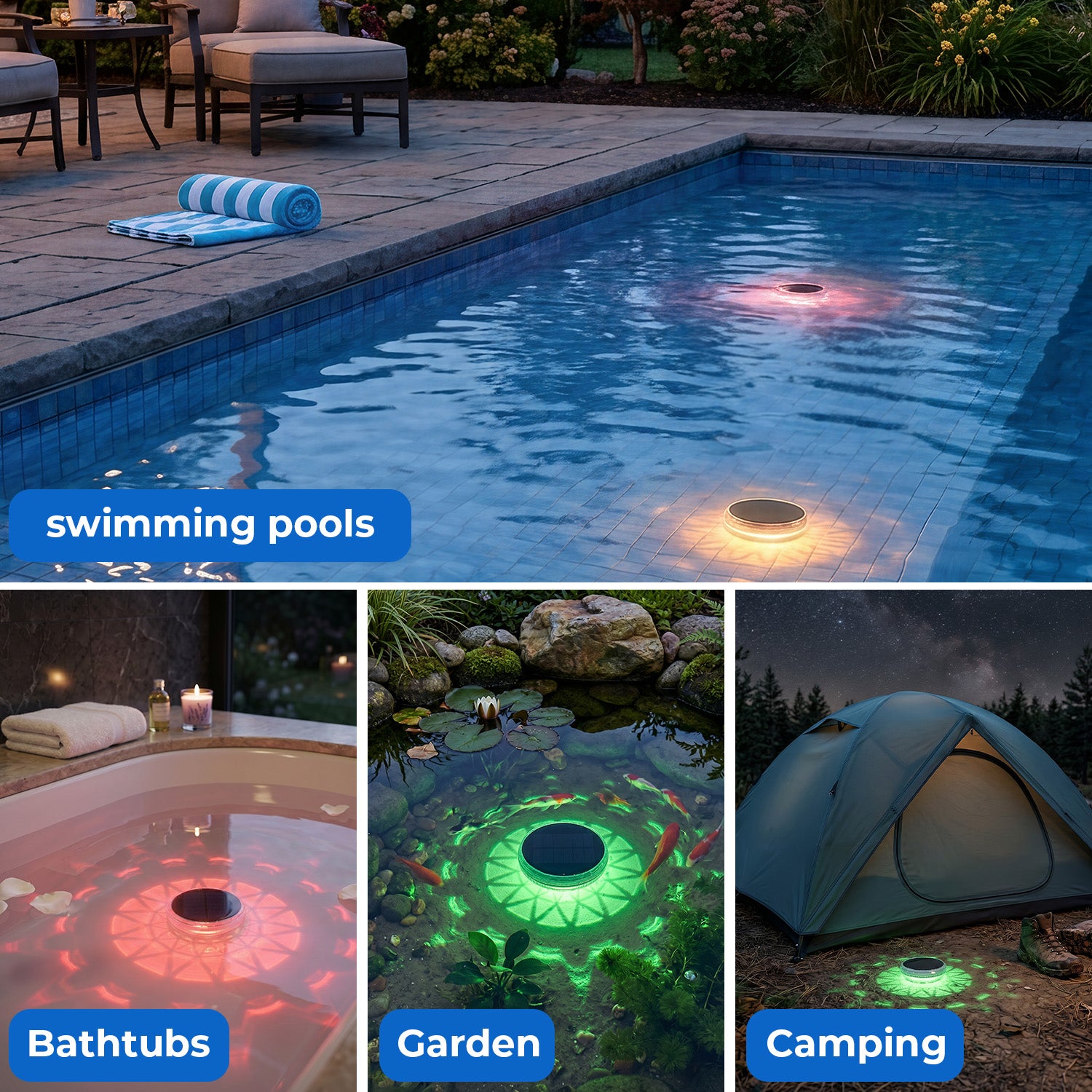 Solar Floating Pool Light with Remote, Set of 2 - view 6
