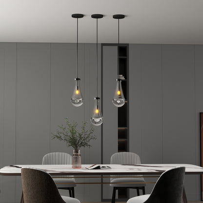 Modern Black Raindrop Pendant Chandelier - view 4