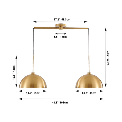 41" Industrial Copper Double Pendant Light - view 9