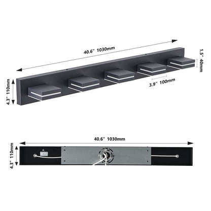 5-Light Black Minimalist LED Vanity Light - view 10