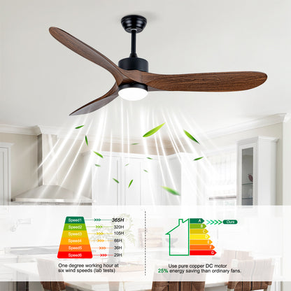 60" Matte Black Ceiling Fan with LED Light - view 12