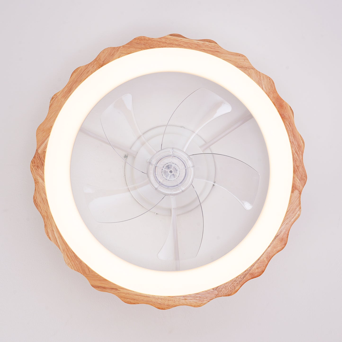 20" Plum Blossom Flush Mount Ceiling Fan with Dimmable LED - view 18