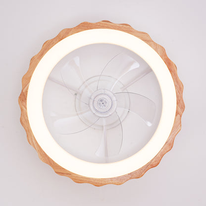 20" Plum Blossom Flush Mount Ceiling Fan with Dimmable LED - view 18