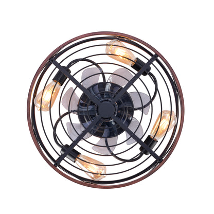 20" Matte Black Caged Ceiling Fan with Remote - view 19