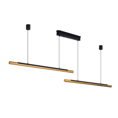 75" Black & Gold Dual Tube LED Pendant Light - view 11