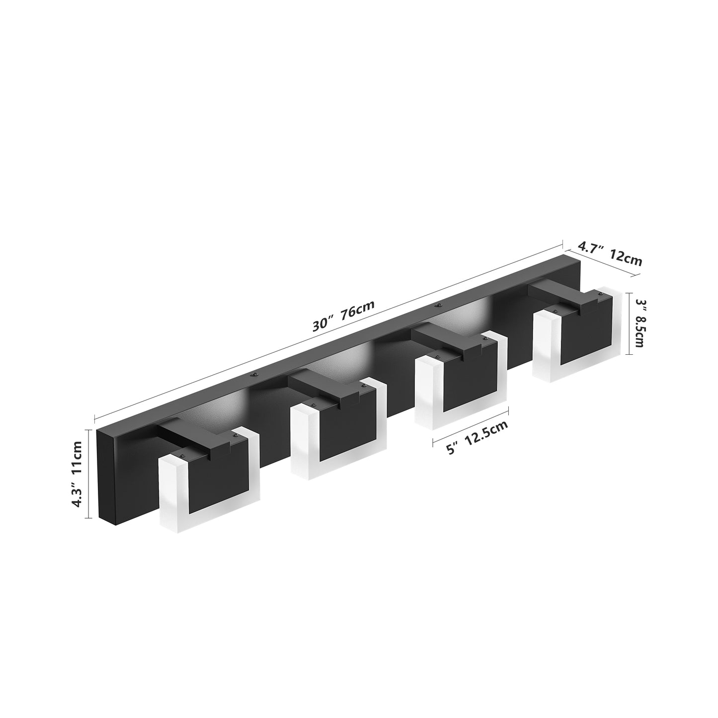 4-Light Black Up & Down LED Vanity Light - view 7