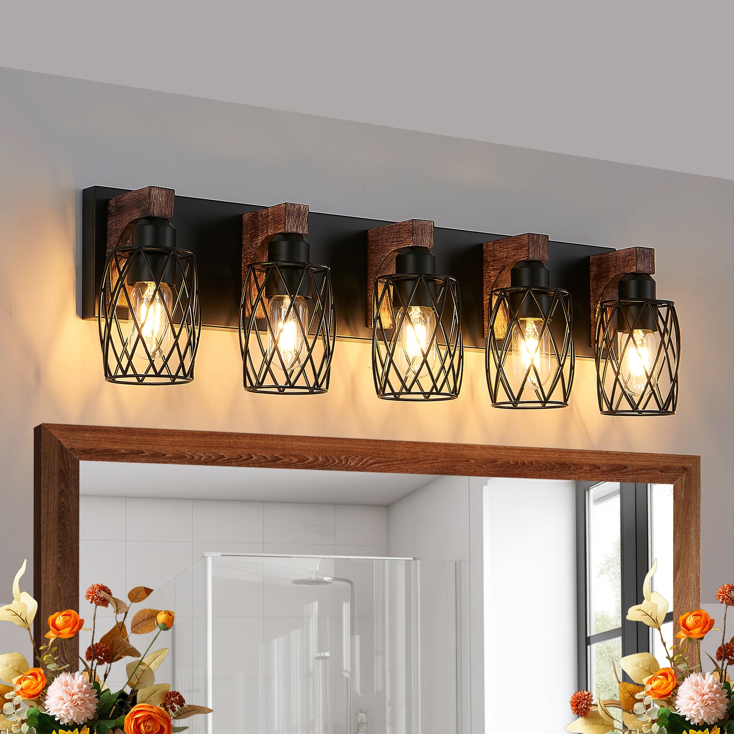 Black 5-Light Wall Sconce