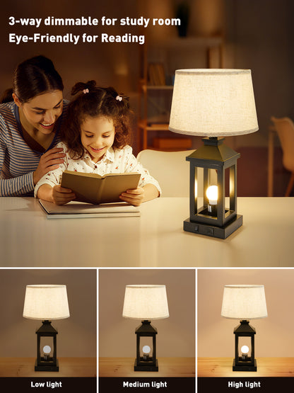20.5" Black Farmhouse Touch Table Lamp - view 3