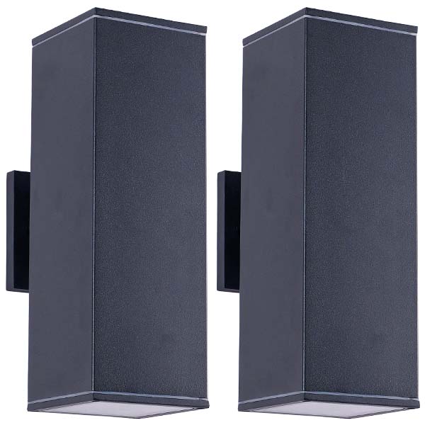 14" Matte Black Outdoor Porch Wall Light, Set of 2 - view 10