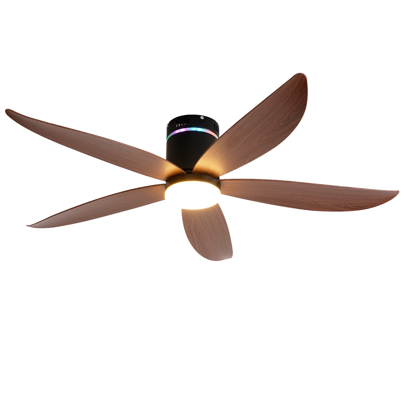 52" Matte Black 5-Blade Ceiling Fan with LED Light - view 12