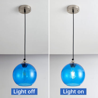 7.9" Light Blue Glass Globe Pendant Light - view 5