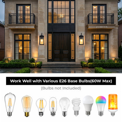 18" Matte Black Outdoor Wall Light with Clear Glass - view 7