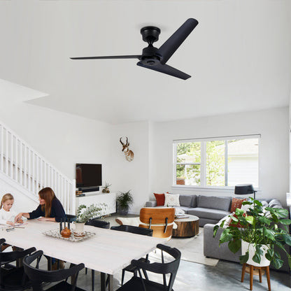 52" Black 3-Blade Ceiling Fan with Remote - view 3