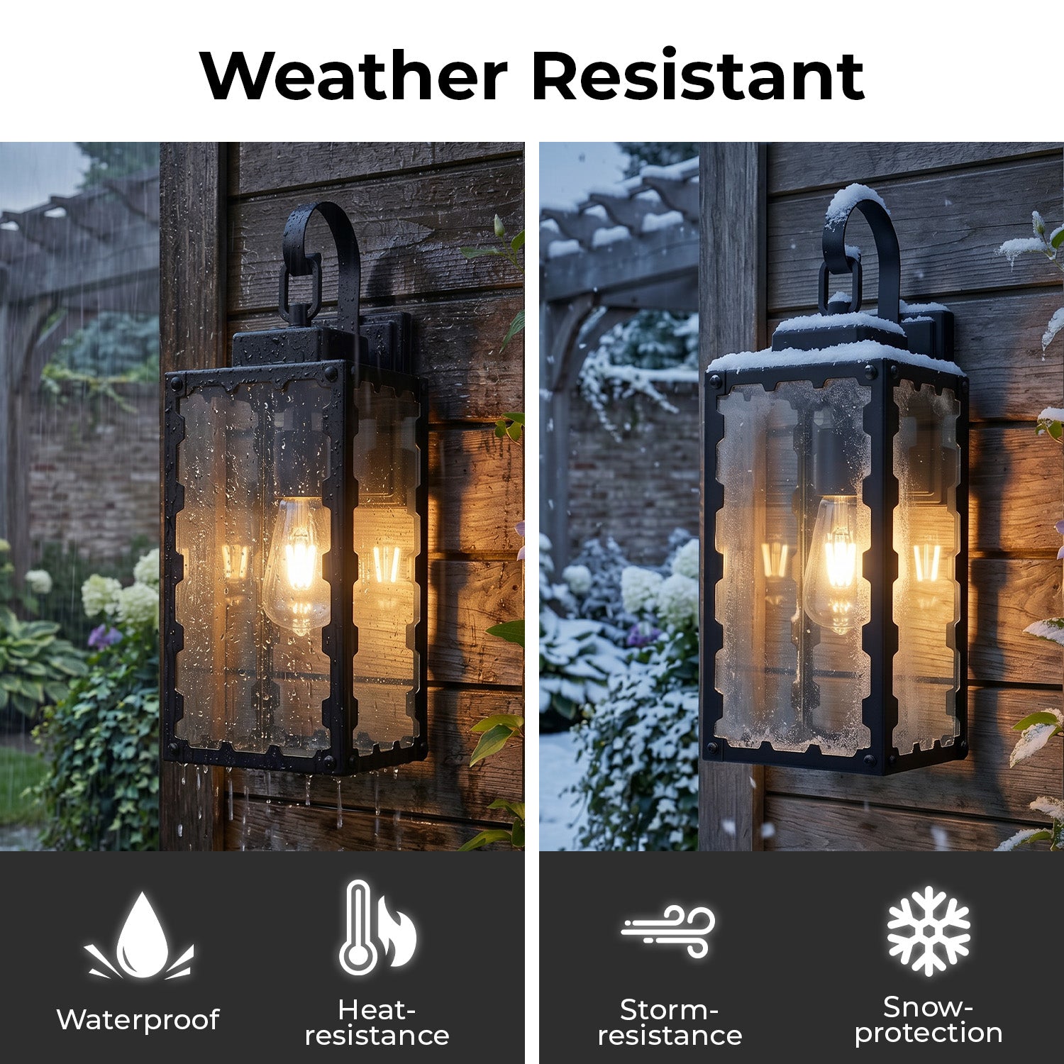 18" Matte Black Sawtooth Outdoor Wall Light with Clear Glass - view 5