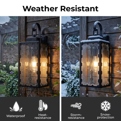 18" Matte Black Sawtooth Outdoor Wall Light with Clear Glass - view 5
