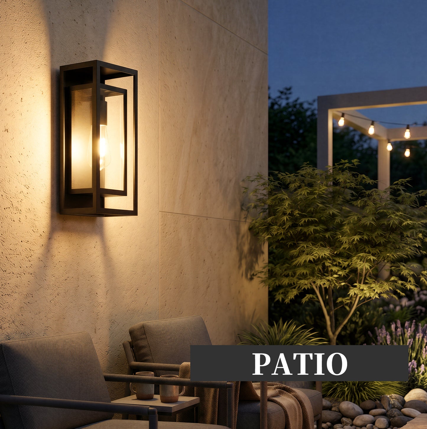 14" Black Outdoor Wall Lantern with Clear Glass, Set of 2 - view 4