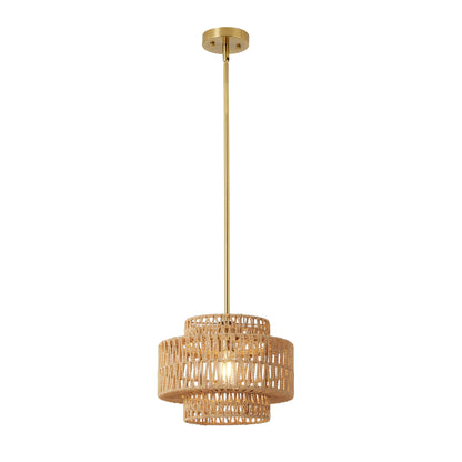 12.6" Boho Hand Woven Rattan Chandelier - view 9