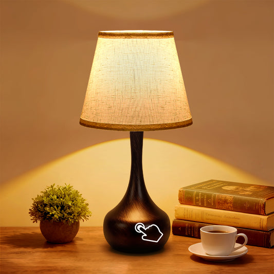 Black & Gold Touch Bedside Table Lamp, Set of 2 - view 2