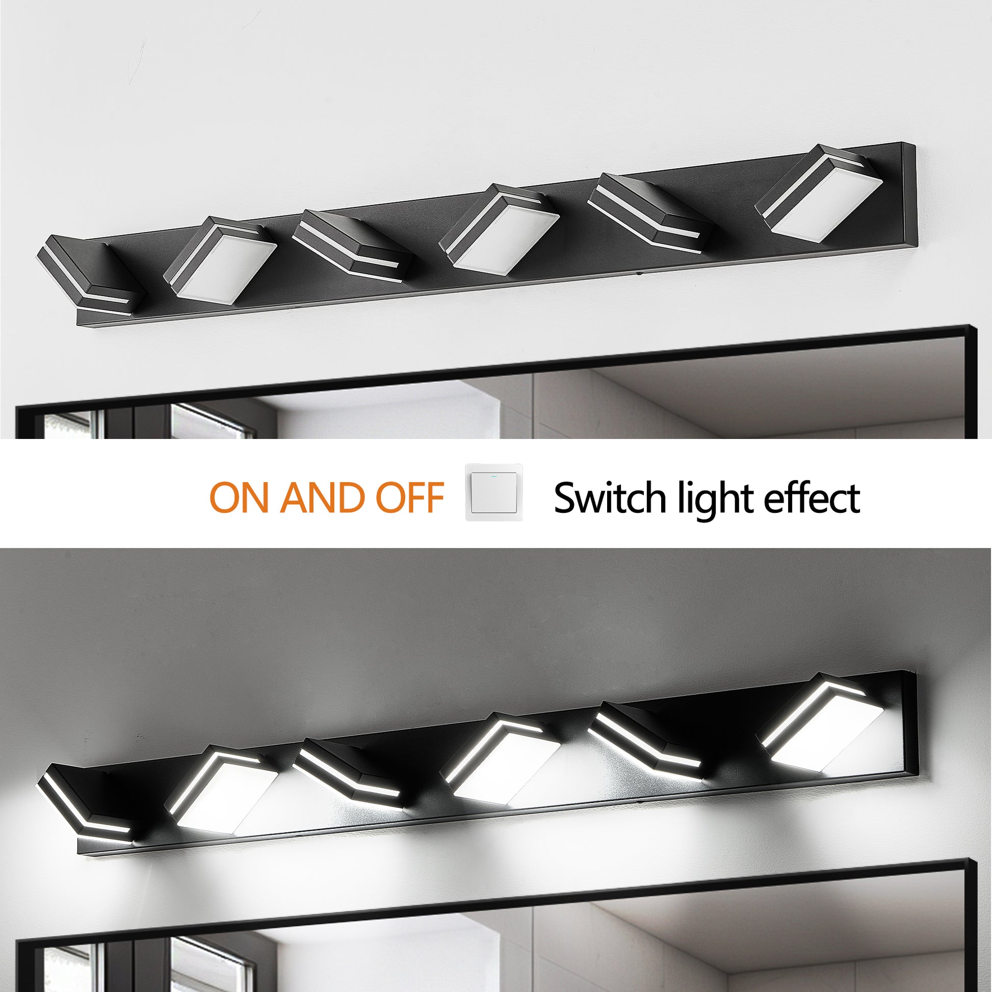 6-Light Black Minimalist LED Vanity Light - view 3