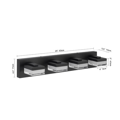 4-Light Matte Black Vanity Light with Dimmable LED - view 7