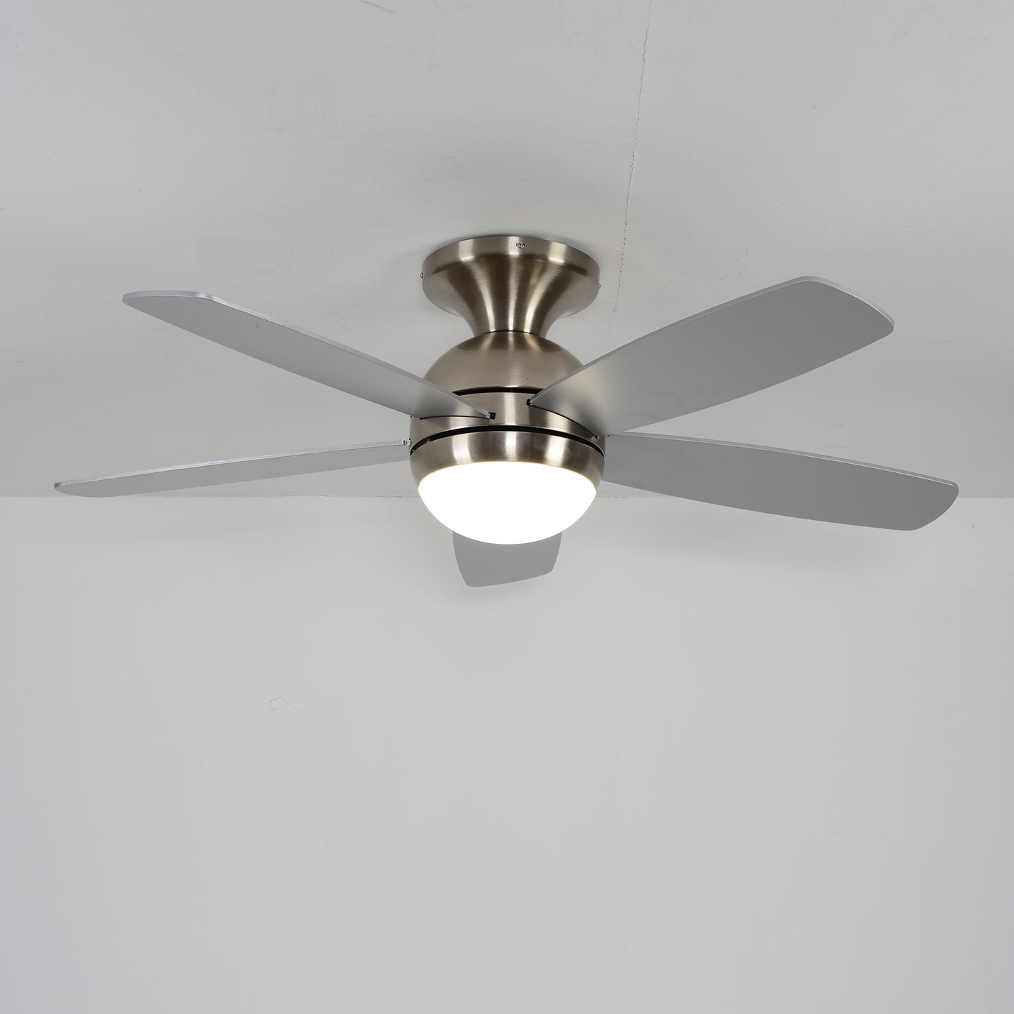 52" Satin Nickel Plywood Blade Ceiling Fan with Remote - view 15