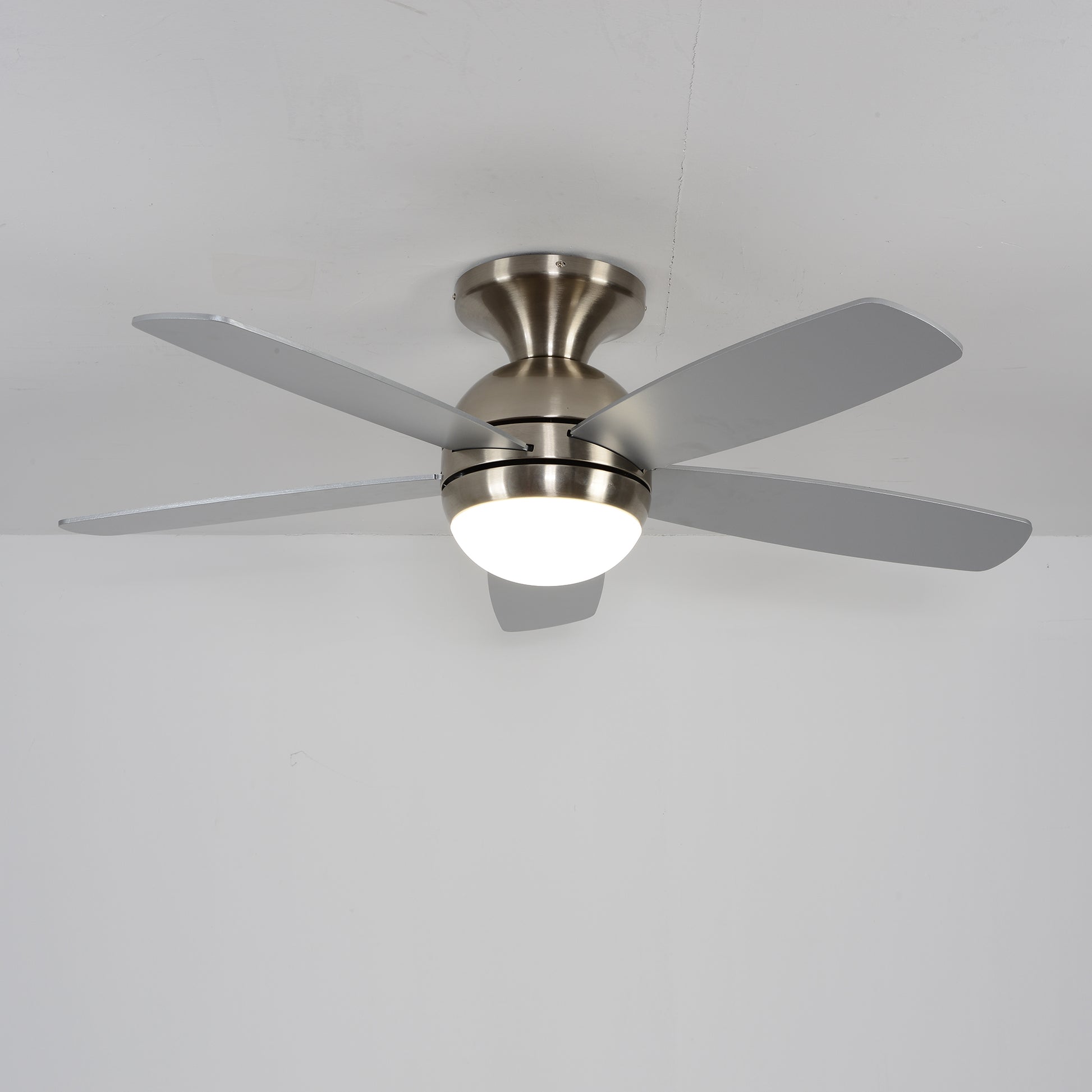 52" Satin Nickel Plywood Blade Ceiling Fan with Remote - view 15